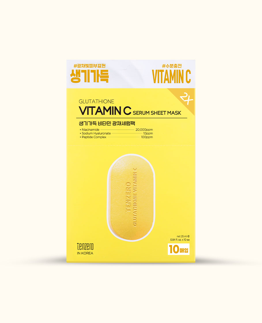 TENZERO 2X GLUTATHIONE VITAMIN C SERUM SHEET MASK
