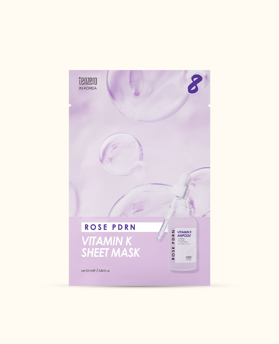 TENZERO ROSE PDRN VITAMIN K AMPOULE SHEET MASK