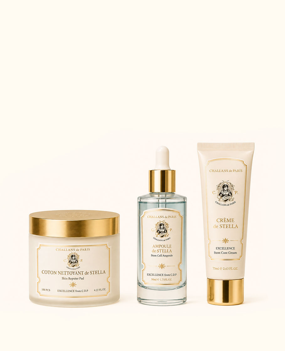 BỘ SẢN PHẨM LÀM MỊN MƯỢT LÀN DA TOÀN DIỆN 3 BƯỚC CHALLANS DE PARIS STELLA PORE CARE 3-STEP SET