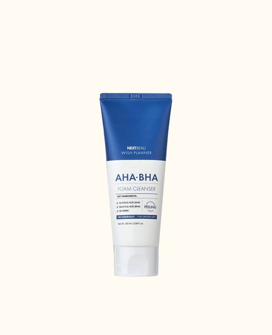 NEXTBEAU Sữa rửa mặt Wish Planner AHA/BHA làm sạch, chăm sóc lỗ chân lông (100ml)