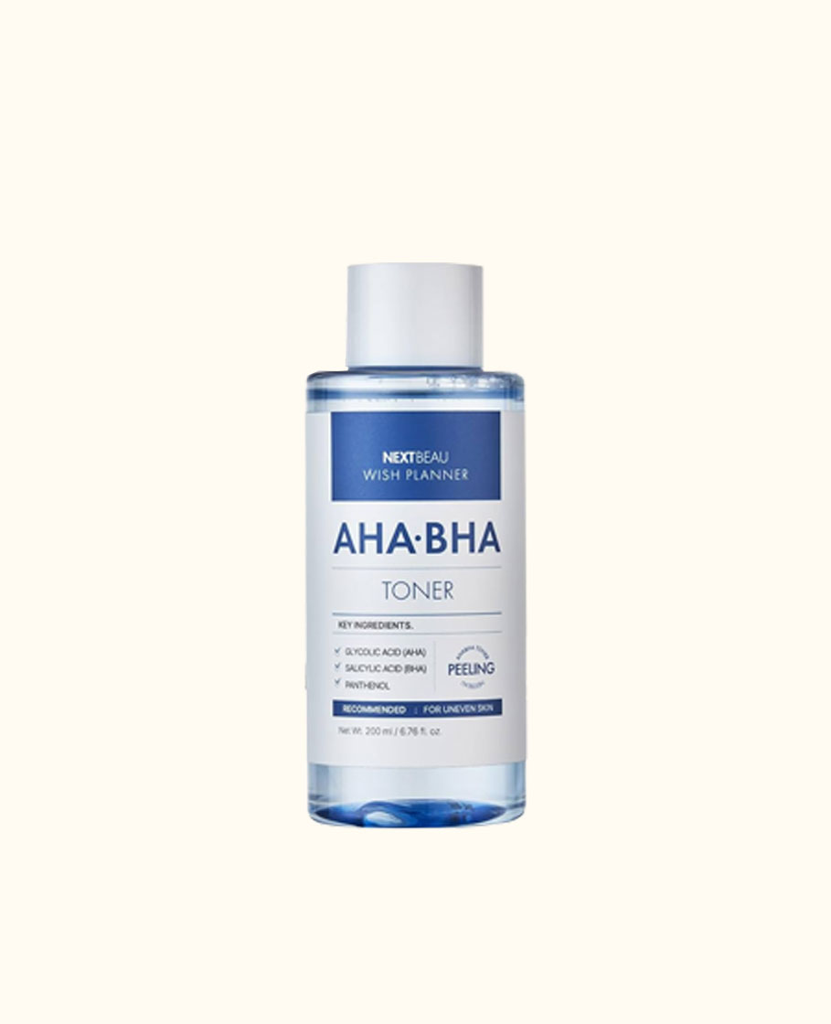 NEXTBEAU Nước cân bằng Wish Planner AHA/BHA làm sạch, cân bằng da (200ml)